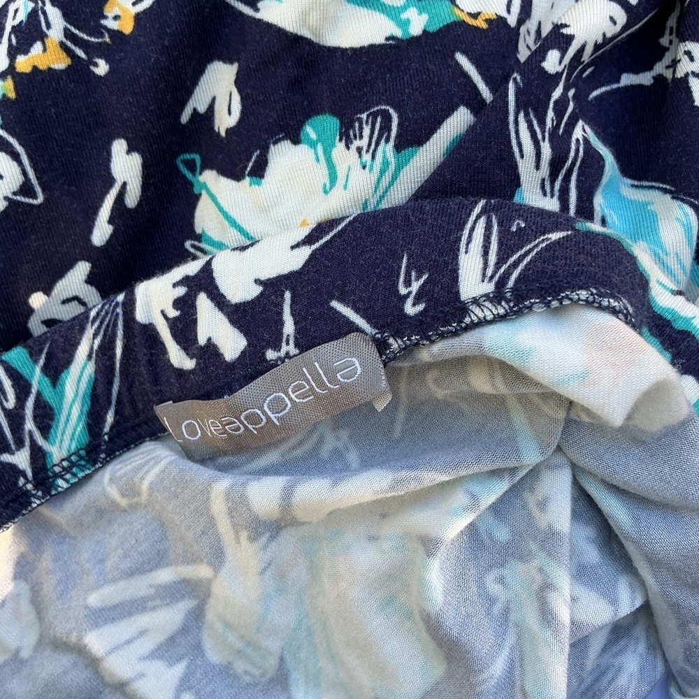 Loveappella Navy Floral High Low Skirt - Picture 5 of 5